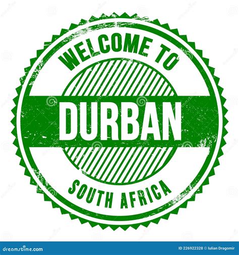 WELCOME TO DURBAN - SOUTH AFRICA, Words Written On Red Stamp Stock ...
