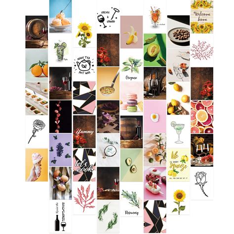 Wall Collage Kit Aesthetic Pictures 50 Pcs 4x6 Inch Restaurant ...