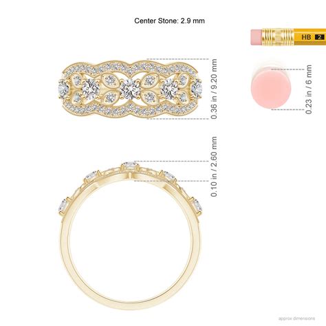 Diamond Anniversary Ring With Leaf Motifs