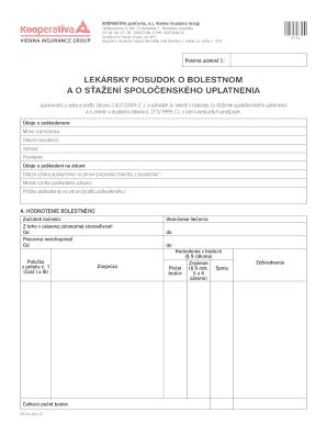 LEKARSKY POSUDOK O BOLESTNOM A O STAZENI SPOLOCENSKEHO - Koop - Fill ...