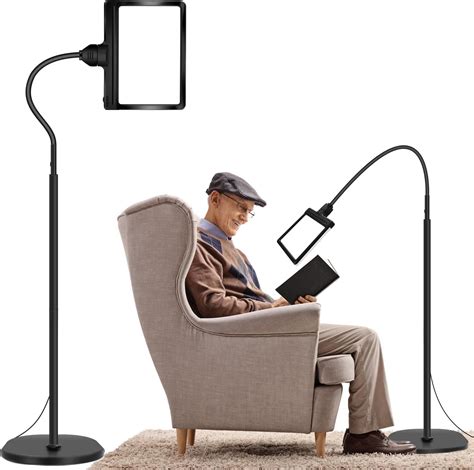 5X Floor Magnifying Glass with Light and Stand,3-in-1 Adjustable ...