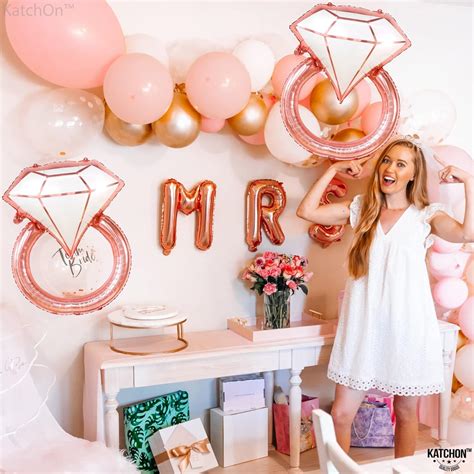 Buy KatchOn, Rose Gold Diamond Ring Balloon - 31 Inch | 2 Piece ...