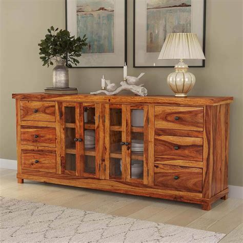 Shilpi Handicrafts Sheesham Wood Storage Cabinet/Sideboard/Crockery ...