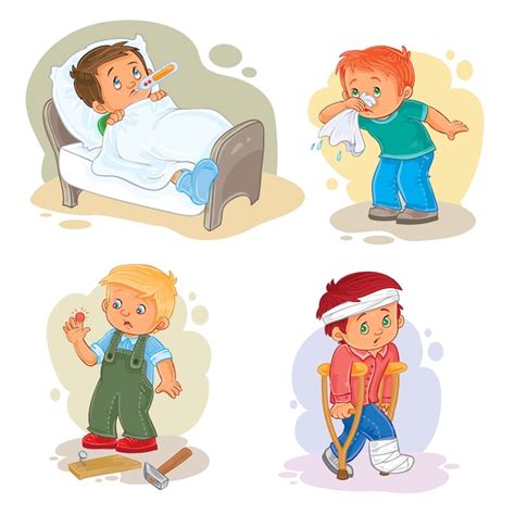Sick child cartoon Images - Free Download on Freepik