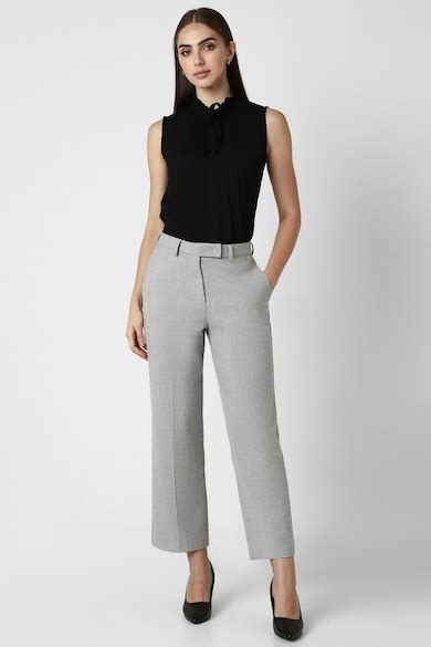 Buy Women Black Solid Formal Stylized Neck Top Online - 39703902 | Van ...