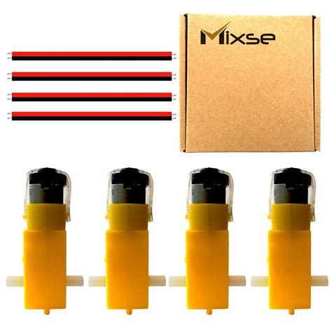 Mixse DC Gear Motor with Tire Wheel Kit for Arduino Robot India | Ubuy