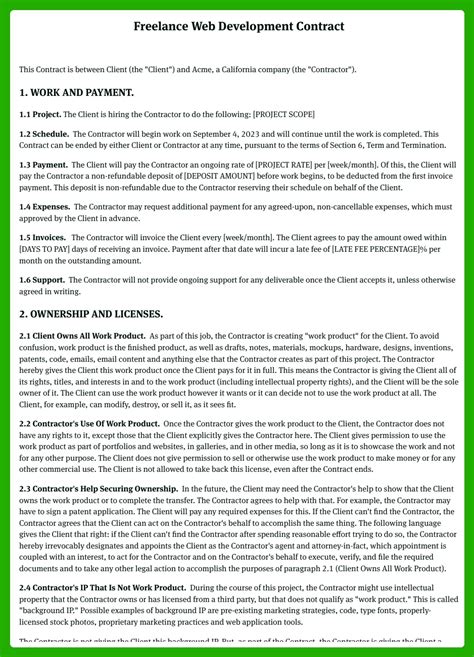 Image result for Sample Web Development Contract