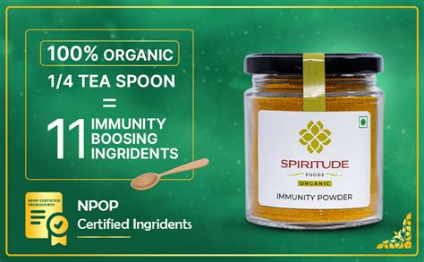Spiritude Immunity Booster Powder for Adults and Kids 100% Organic 11 ...