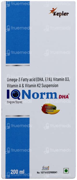 Iq Norm Dha Suspension 200 Ml - Uses, Side Effects, Dosage, Price ...