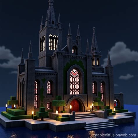Minecraft Gothic Castle Facade | Stable Diffusion Online
