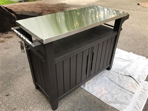 Keter Unity XL Metal Top BBQ Storage Table