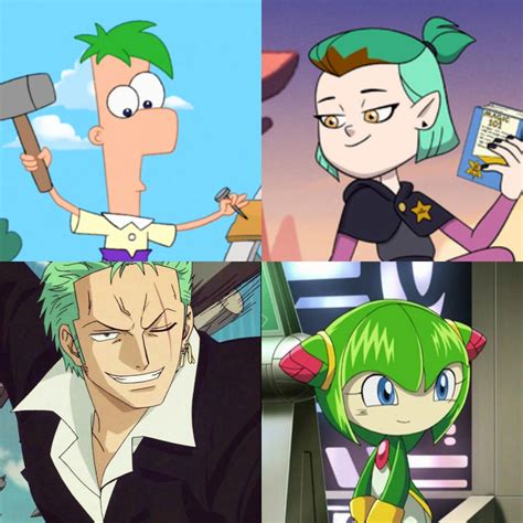 Green Haired Characters III by AdrenalineRush1996 on DeviantArt