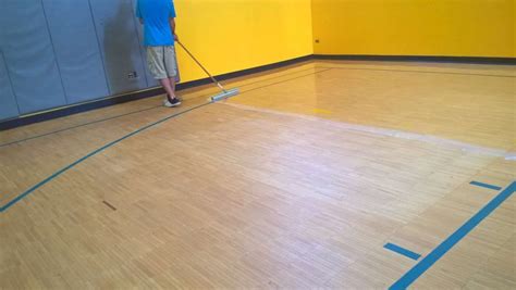 Wood Gym Floor Finish Service at a Church in Minneapolis, MN