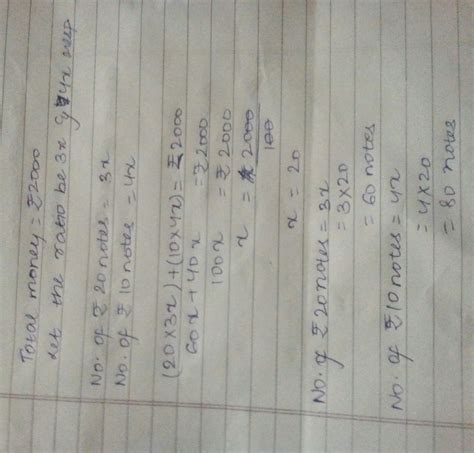 Abhijeet has only 20 rupees notes and ten-rupee notes and a total of ...