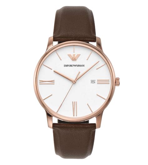 AR11572 Emporio Armani | White Dial Leather Strap Analog Watch (Men ...