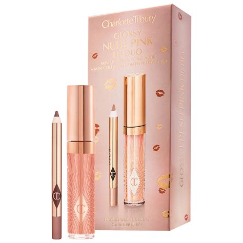 CHARLOTTE TILBURY Glossy Nude Pink Lip Duo Lip Cheat Iconic, 56% OFF