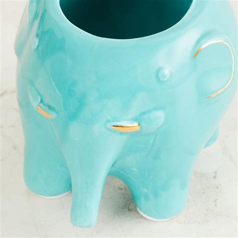 Buy Silchar Teal Textured Ceramic Elephant Planter from Home Centre at ...