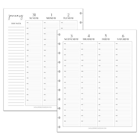 BetterNote 2025 HOURLY Calendar Refill for Disc Notebooks, Fits ...