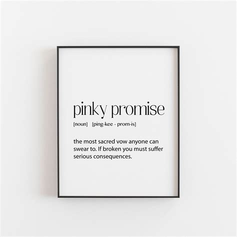 Pinky Promise Definition Print, Best Friend Gift, Bestie Gift, Pinky ...