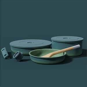 By the Table Ombré (Green) Nonstick Cookware Set 10-Piece Modular ...