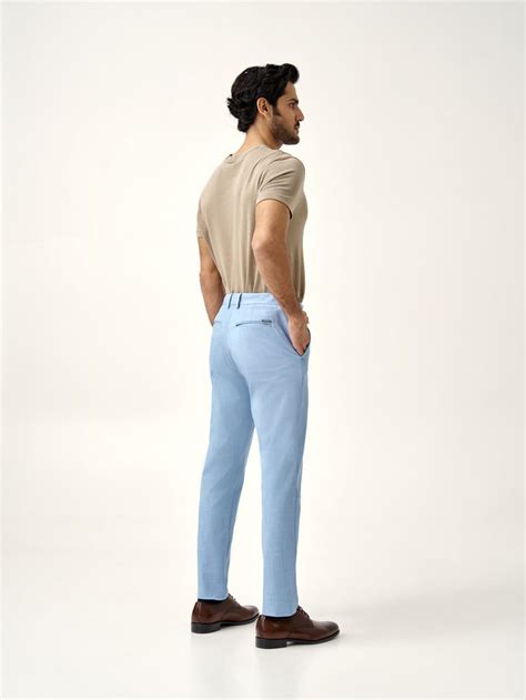 Men's Bali Blue Stretchable Formal Trouser