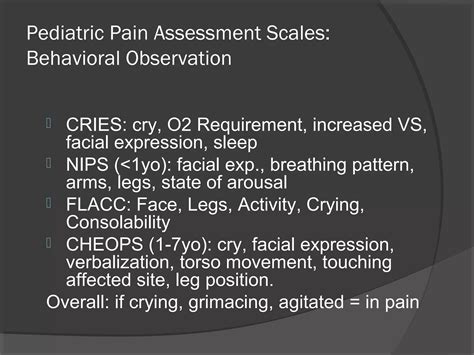 Cries Pain Scale
