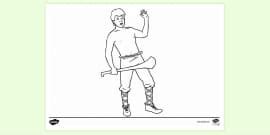 Finnegas Shocked Colouring Sheet (teacher made) - Twinkl