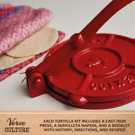 Buy Verve Culture Authentic Tortilleria Kit - 8" Cast Iron Tortilla ...