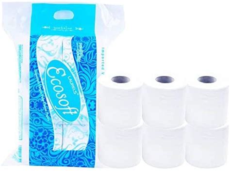 Laurels EcoSoft Toilet Tissue Paper Roll – 320 Pulls – Pack of 6 Toilet ...