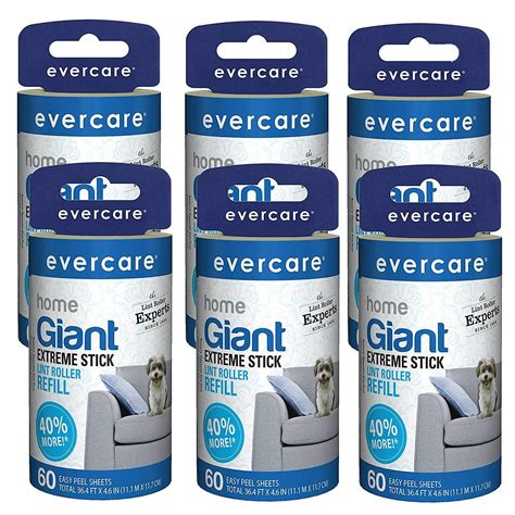 Evercare Giant Adhesive Lint Roller REFILL - 6 pack - Walmart.com