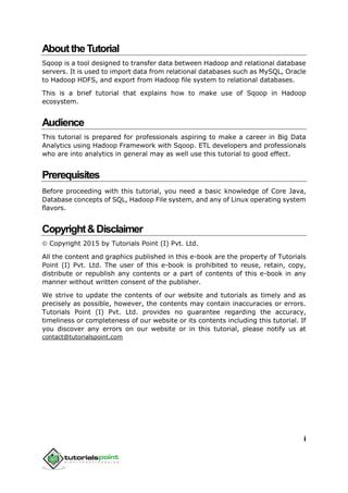 Image result for Sqoop Tutorial PDF