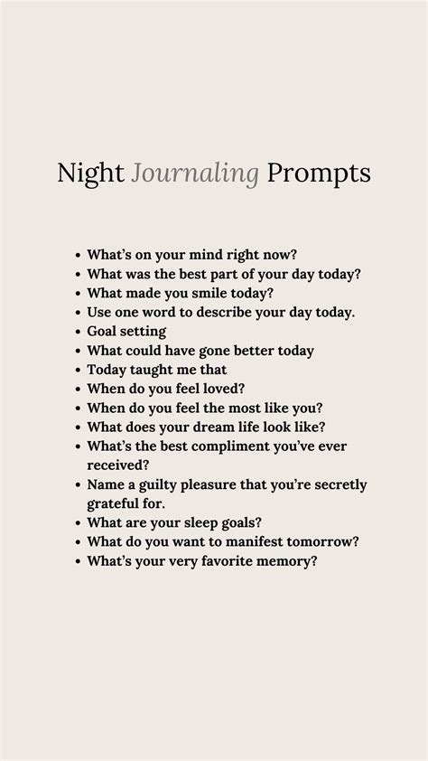 Image result for Night Time Journal Prompts