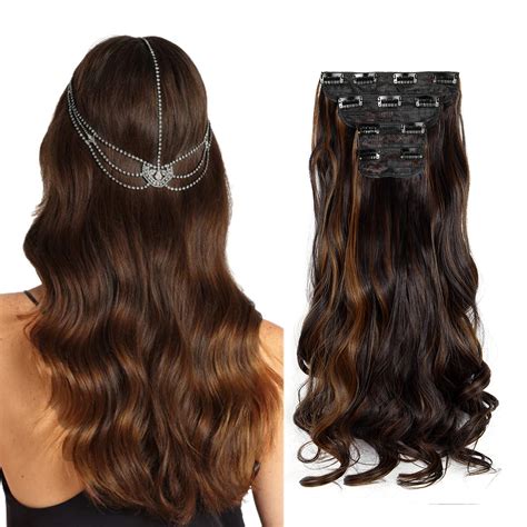 4Pcs Curly Weave Clip in Hair Extensions, Hair Pieces with 11 Clips, 24 ...