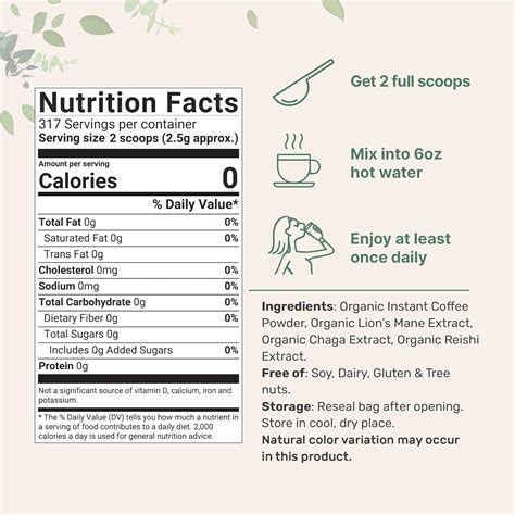 Buy Organic Instant Mushroom Coffee Powder, 28oz (317 Servings ...