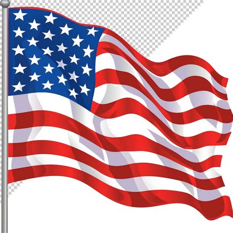 Premium PSD | Us flag on transparent background