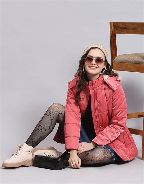 Buy Women Pink Solid Hooded Full Sleeve Jacket Online in India - Monte ...
