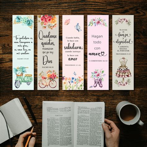 Spanish Bible Bookmarks, Bookmark Set, Printable Bible Verse Bookmarks ...
