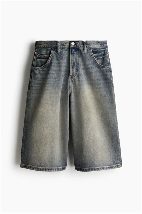 Men’s Denim blue Super-Baggy Denim Shorts | H&M CA