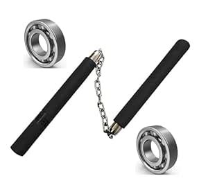 Red Venus Foam Gripped Wooden Handle Heavy Ball Bearing Nunchaku ...