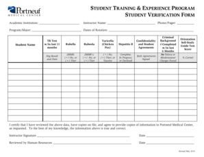 Fillable Online Student Training & Experience Program Verification Fax ...