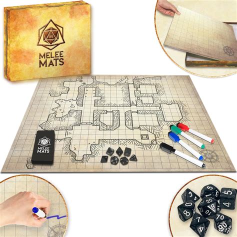 Melee Mats DND Map Starter Kit for Dungeons & Dragons Game - 23” x 27 ...