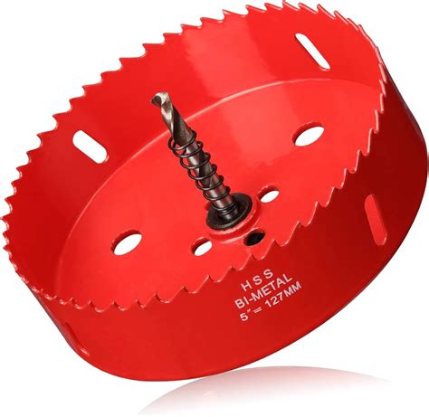 5 inch Hole Saw for Wood, 127mm Diameter HSS Bi-Metal Hole Cutter ...