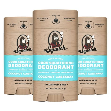 Amazon.com : Dr. Squatch Natural Deodorant for Men 3 Pack Coconut ...