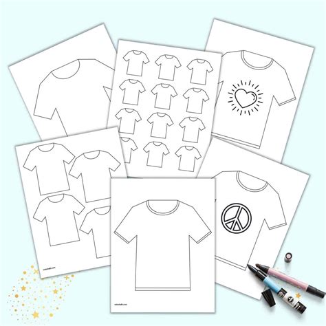 Free Printable White T-Shirt Template (blank t-shirt coloring pages) - The Artisan Life