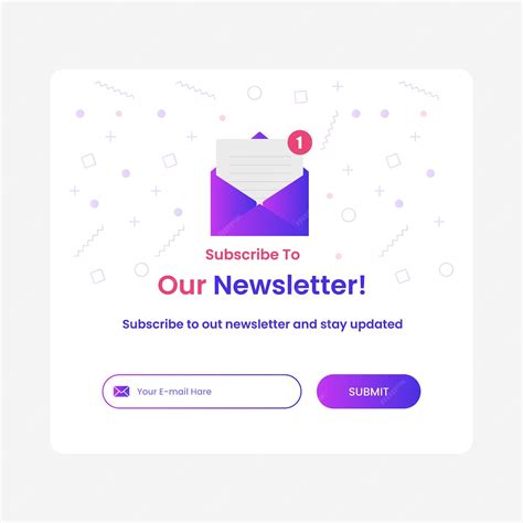 Premium Vector | Subscription to newsletter pop up banner template