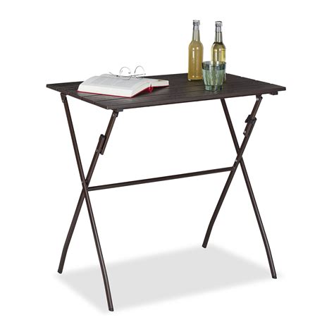 Tavolo Pieghevole Da Giardino Spetebo – Effetto Legno, Nero, 60x60 Cm, Per Balcone, Terrazza O Cucina