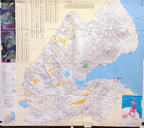 Large detailed map of Djibouti with relief and other marks | Djibouti | Africa | Mapsland | Maps ...