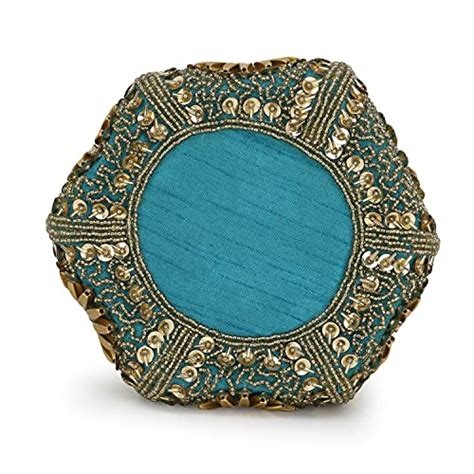 Buy Anekaant Lotus Green & Gold Faux Silk Embellished Potli at Amazon.in