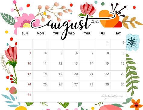 Printable Calender August 2025 | Calendar Printable