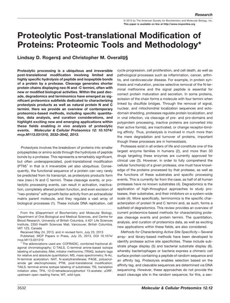Image result for Proteolysis Post-Translational Modification